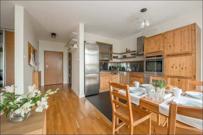 the kitchen of a tourist class apartment in Warsaw