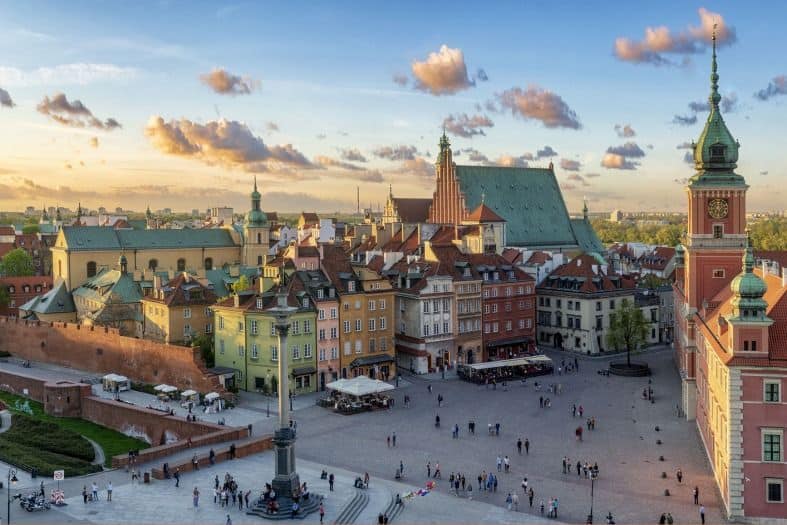 Views of the Warsaw Old Town. The Old Town is one of the best areas to stay in Warsaw