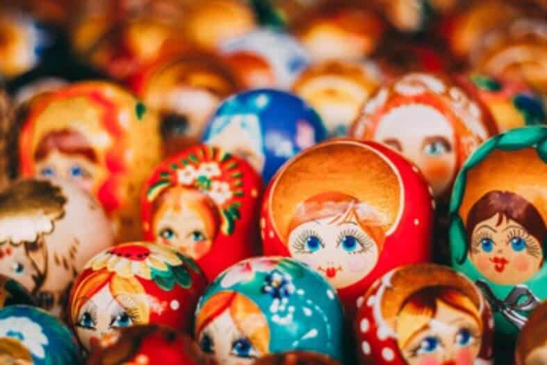 Cute wooden made 'Babushka dolls for sale in Poland