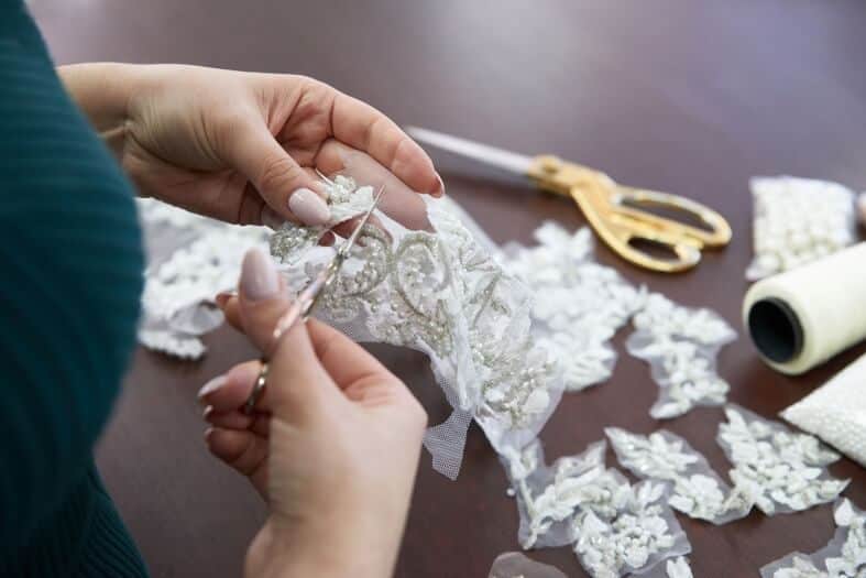 a lady in Poland making handmade souvenirs