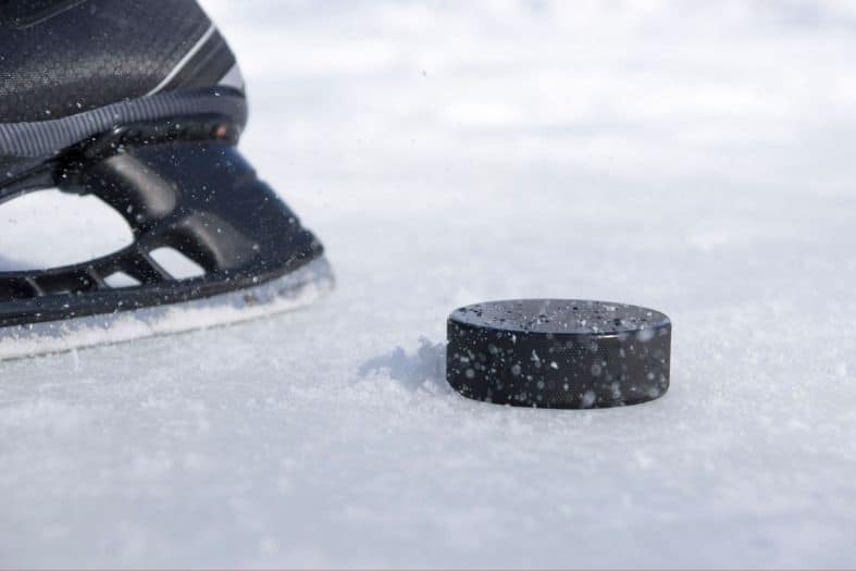 an ice hockey puck