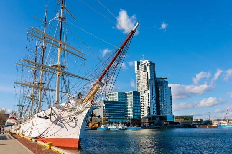 A tall ship on the Baltic coast
