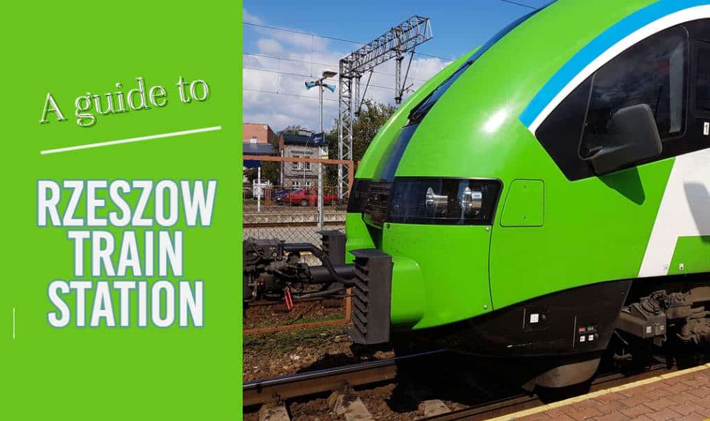 a train parked at Rzeszow train station