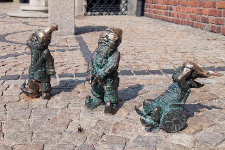 the famous Wroclaw gnomes or Dwarfs that are scattered around the city