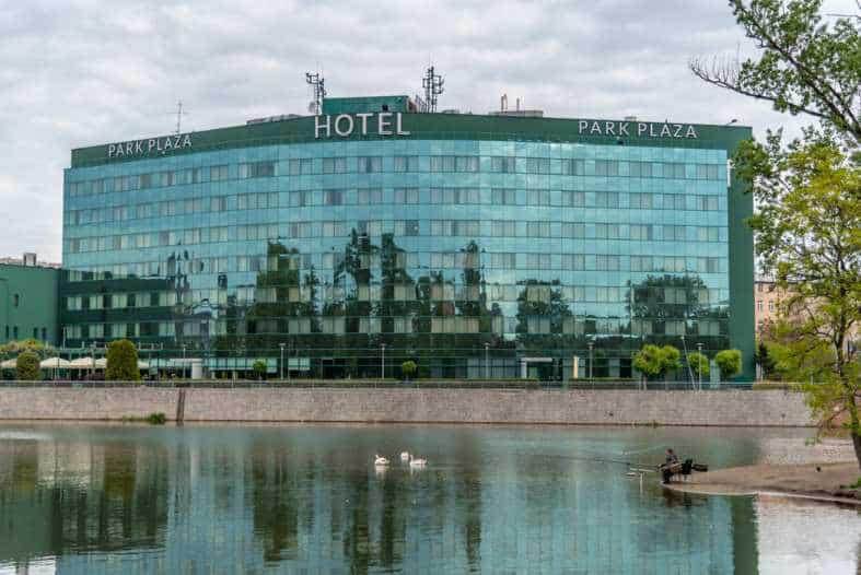 a hotel in Wroclaw on the river.