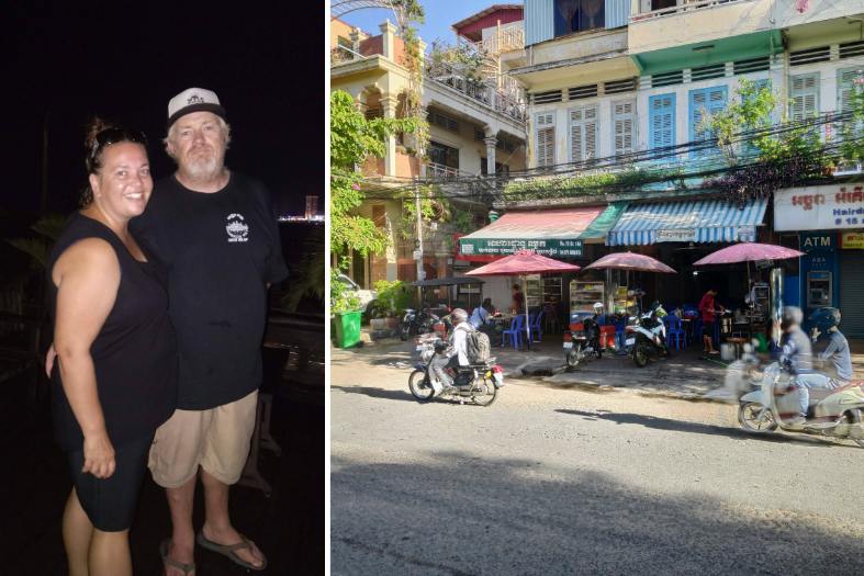 a couple on holiday in Phnom Penh Cambodia